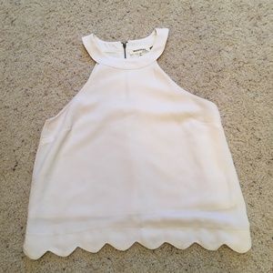 Cream colored Scalloped Top